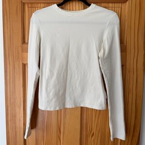 SKIMS COTTON JERSEY LONG SLEEVE T-SHIRT | BONE